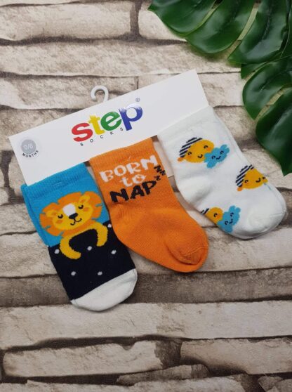 Κάλτσες 3άδα Λιονταράκια Born To Nap