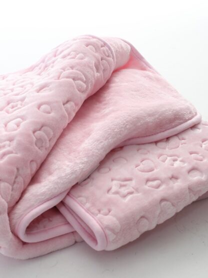 Κουβέρτα Βελουτέ Ροζ Με Διάφορα Σχεδιάκια