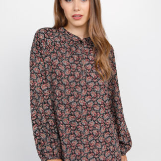 BLOUSE PRINTED WITH ROLLER AROUND THE COLLAR
